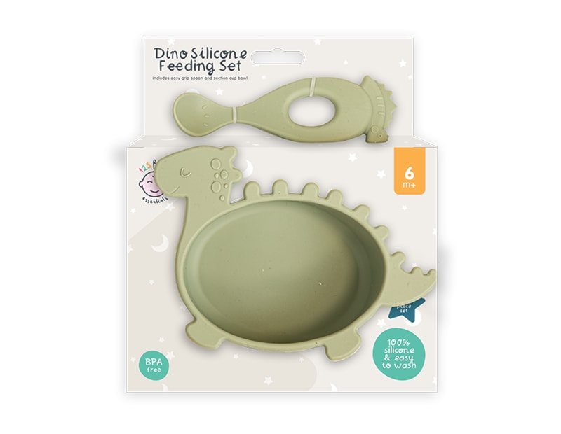 Wholesale Dino Silicone Feeding Set