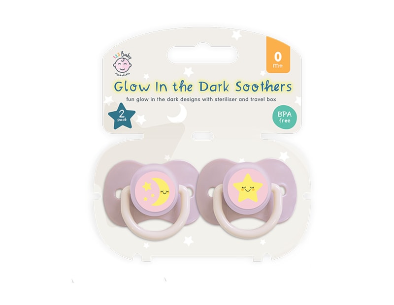 Glow In The Dark Soothers & Travel Box 2pk