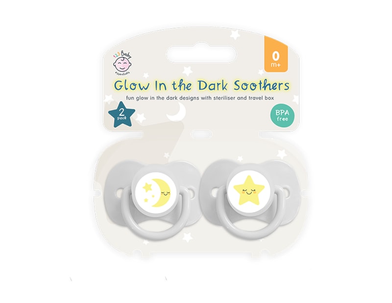 Glow In The Dark Soothers & Travel Box 2pk