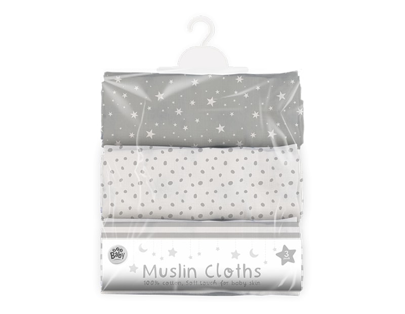 Wholesale Muslin Cloths 3pk