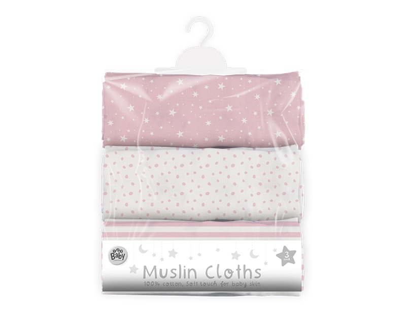 Wholesale Muslin Cloths 3pk