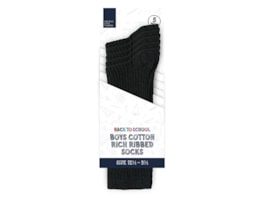 Wholesale Boys Cotton Rich Ribbed Socks 5pk 4 asstd sizes