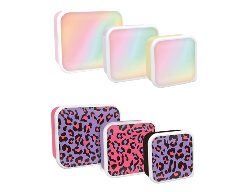 Wholesale Girls Printed Food Boxes 3pk