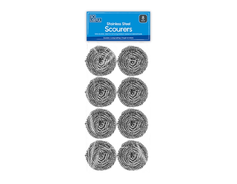 Wholesale Stainless Steel Scourers 8pk CDU