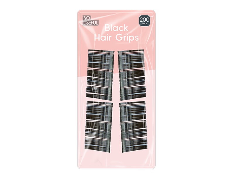 Wholesale Black Hair Grips 200pk CDU