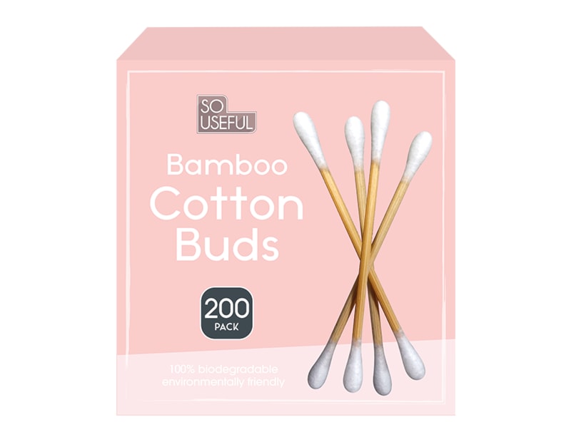 Wholesale Bamboo Cotton Buds 200pk CDU