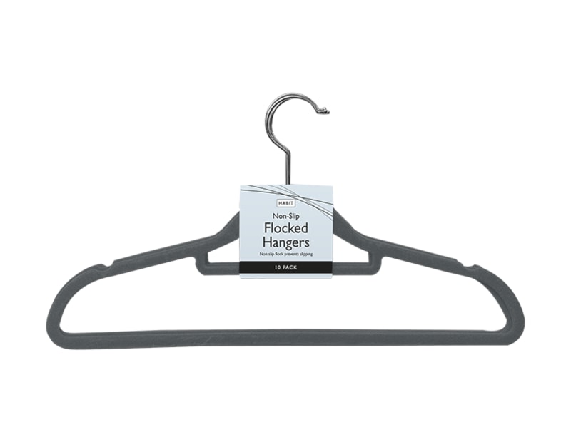 Wholesale Flocked Non-Slip Hangers 10pk