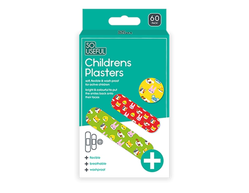 Wholesale Childrens Plasters 60pk With Clip Strip