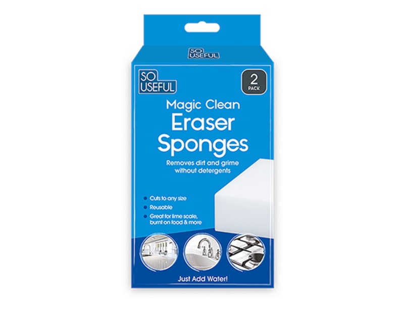 Wholesale Cleaning Eraser Sponge 2pk With Clip Strip