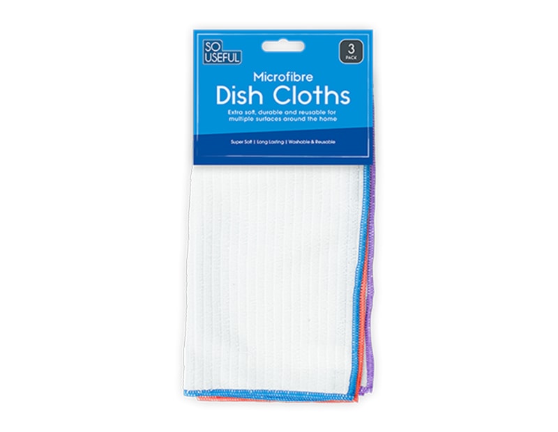 Wholesale Microfibre Dish Cloth 3pk With Clip Strip