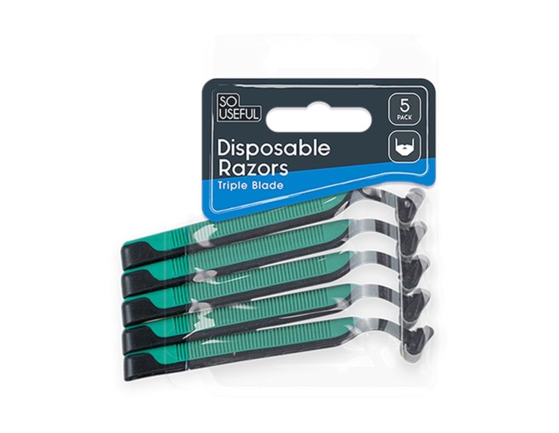 Wholesale Mens Disposable 2 Blade Razor 5pk With Clip Strip