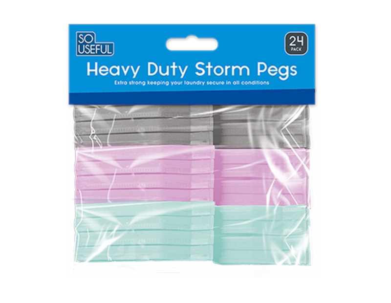 Wholesale Heavy Duty Storm Pegs 24pk With Clip Strip