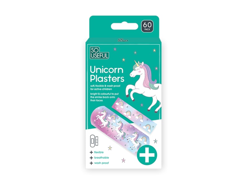 Wholesale Unicorn Plasters 60pk With Clip Strip