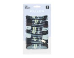 Wholesale Shoe Laces 8 Pairs With Clip Strip