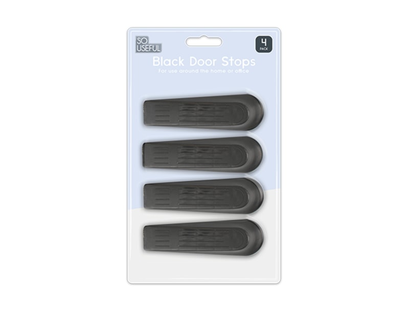 Wholesale Black Door Stops 4pk With Clip Strip