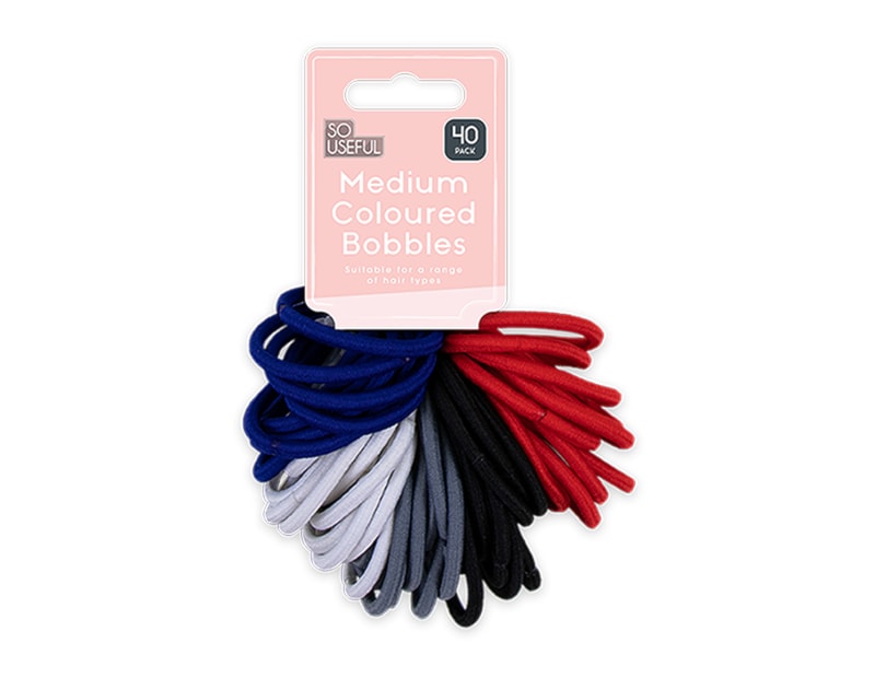 Wholesale Medium Coloured Bobbles 40pk With Clip Strip