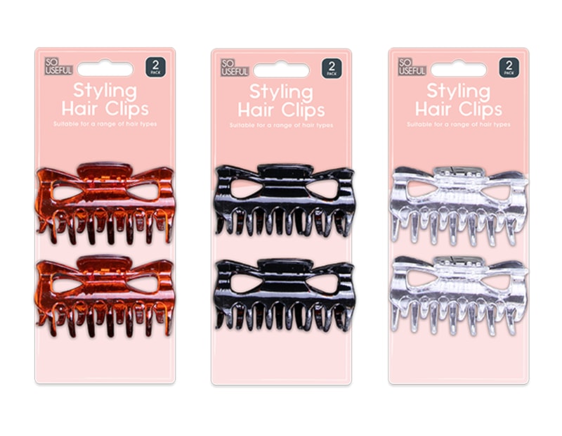 Wholesale Hair Claw Clips 2pk With Clip Strip