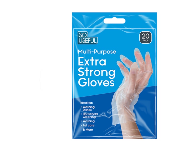 Wholesale Multi Purpose Extra Strong Gloves 20pk With Clip Strip