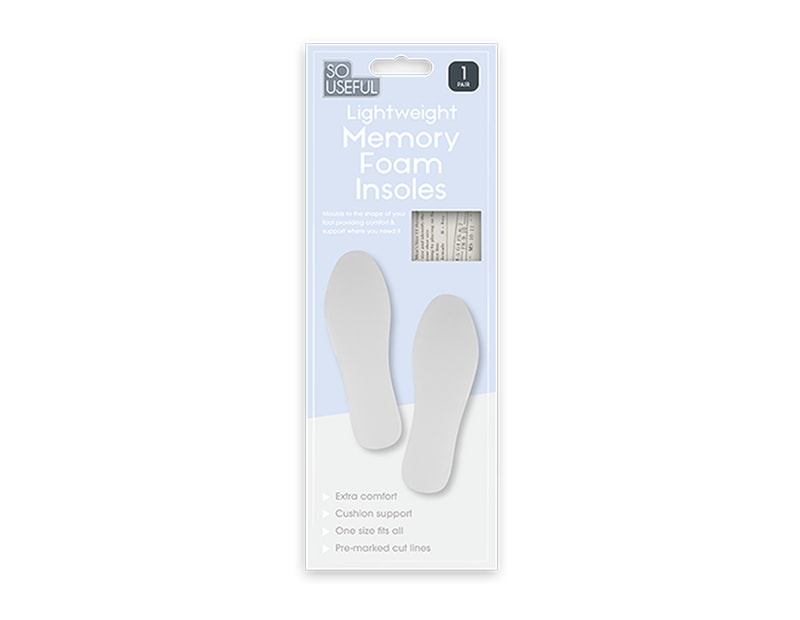 Wholesale Memory Foam Insoles 1 Pair With Clip Strip