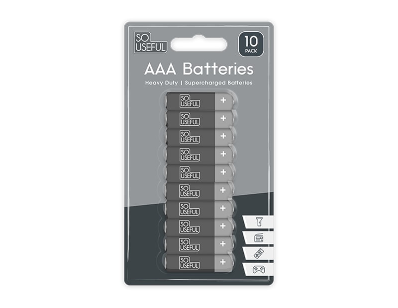 Wholesale AAA Extra Heavy Duty Batteries 10pk with Clip Strip