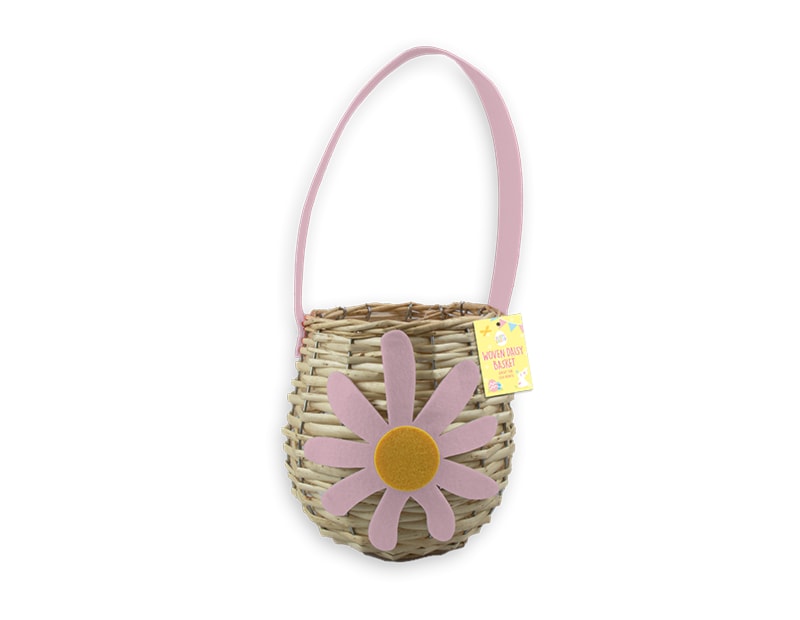 Wholesale Easter Woven Daisy Basket