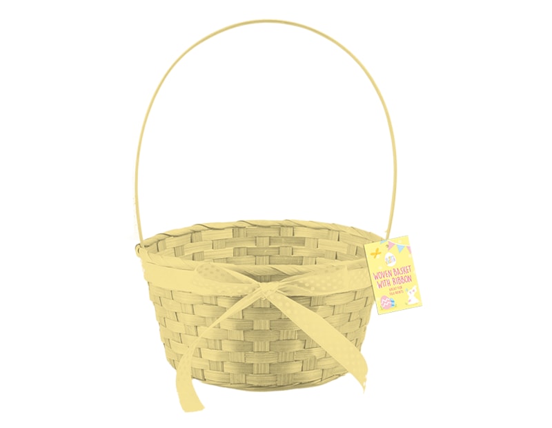 Wholesale Easter Woven Basket with Ribbon