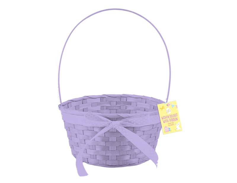 Wholesale Easter Woven Basket with Ribbon