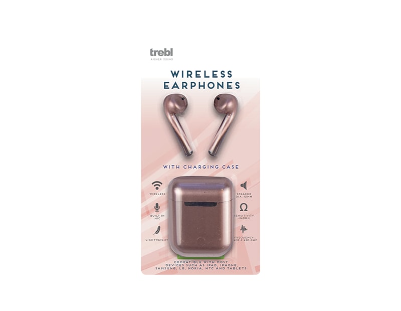 Rose Gold Wireless Earphones with PDQ