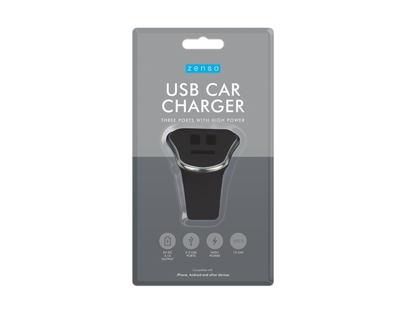 Wholesale three port USB car charger