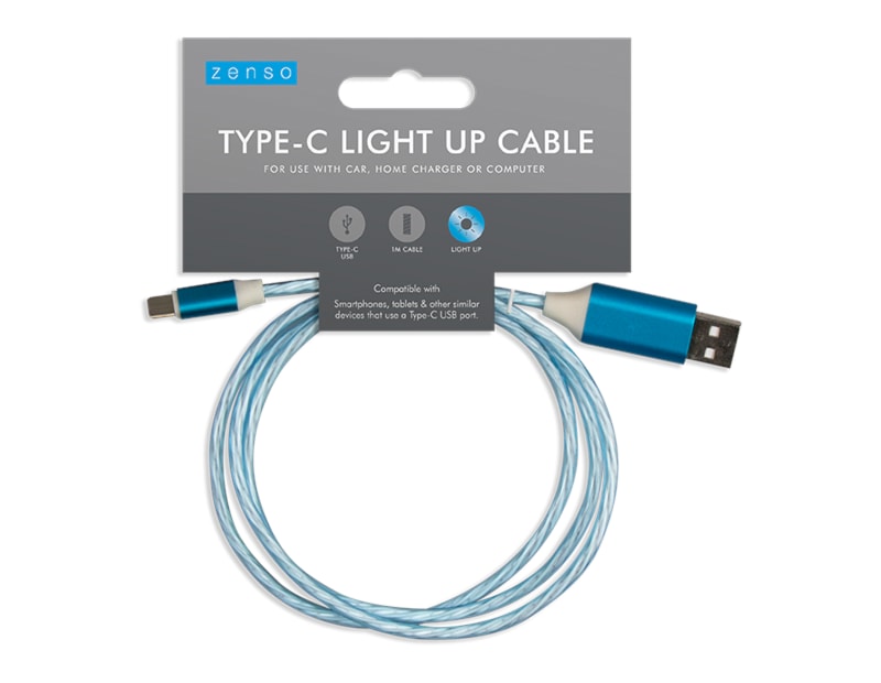 Wholesale Type - C Light up charging cable | Gem imports Ltd.