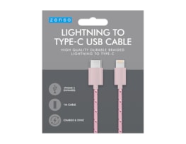 Wholesale Braided Type C To Lightening Cable 1m