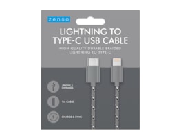 Wholesale Braided Type C To Lightening Cable 1m