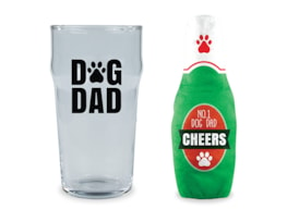 Wholesale Father's Day No.1 Dog Dad Beer Glass & Toy