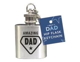 Wholesale Father's Day 10z Hip Flask Keychain PDQ | Gem imports Ltd