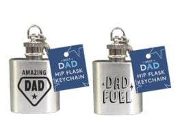 Wholesale Father's Day 10z Hip Flask Keychain PDQ | Gem imports Ltd