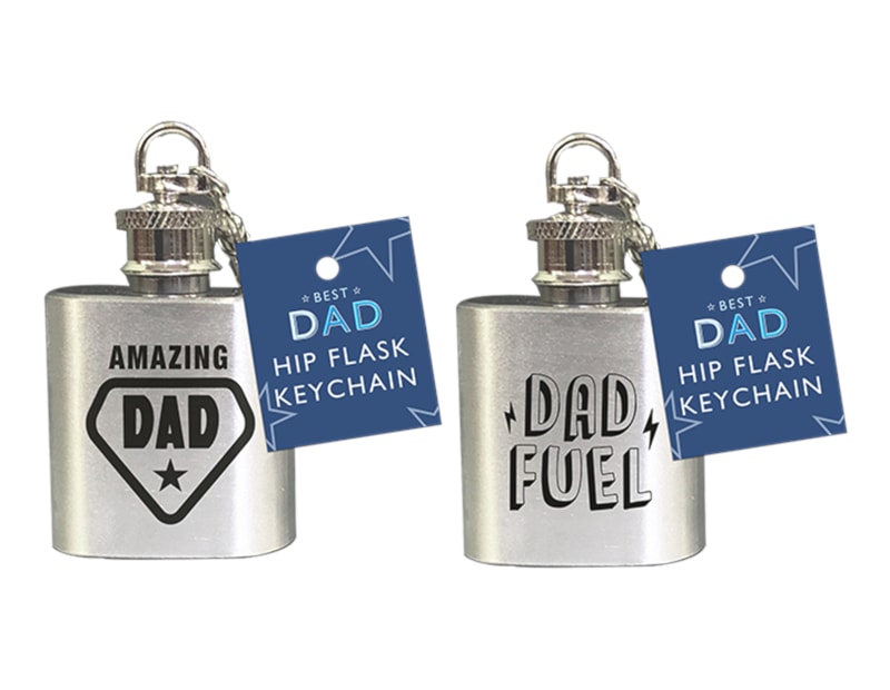 Wholesale Father's Day 10z Hip Flask Keychain PDQ | Gem imports Ltd