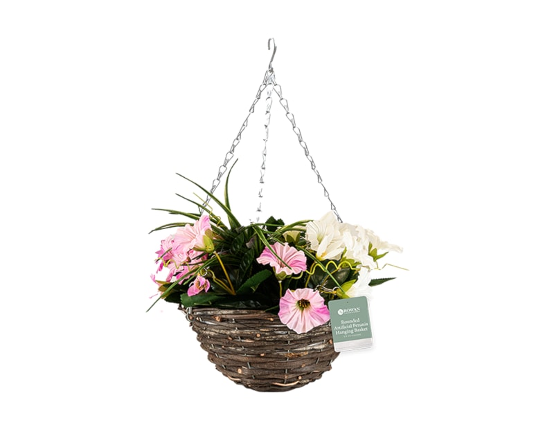 Wholesale Rounded Artificial Petunia Hanging Basket