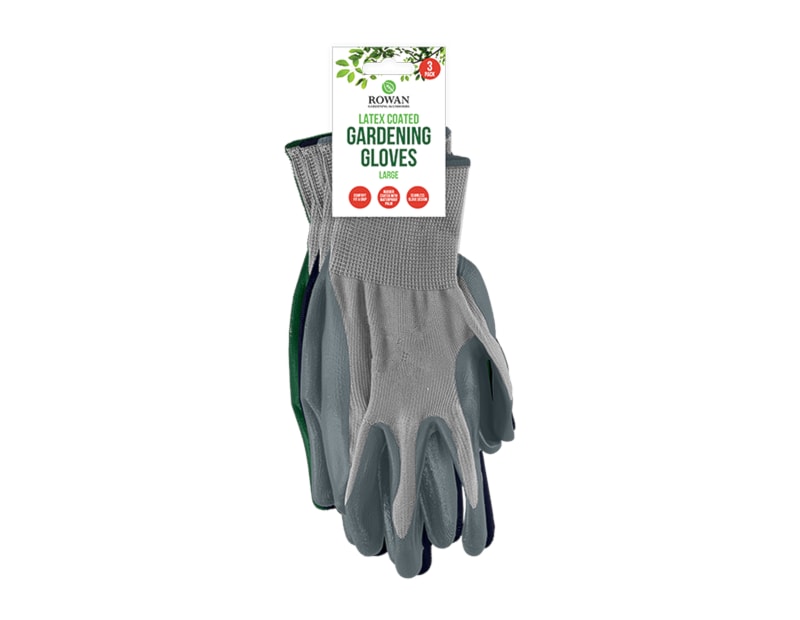 Wholesale Latex Coated Gardening Gloves 3pk