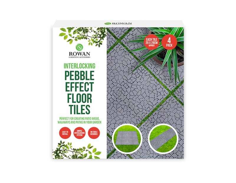 Wholesale Interlocking Pebble Effect Flooring 4pk