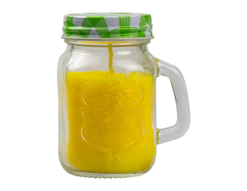 Wholesale Mini Gingham Citronella mason jar candle