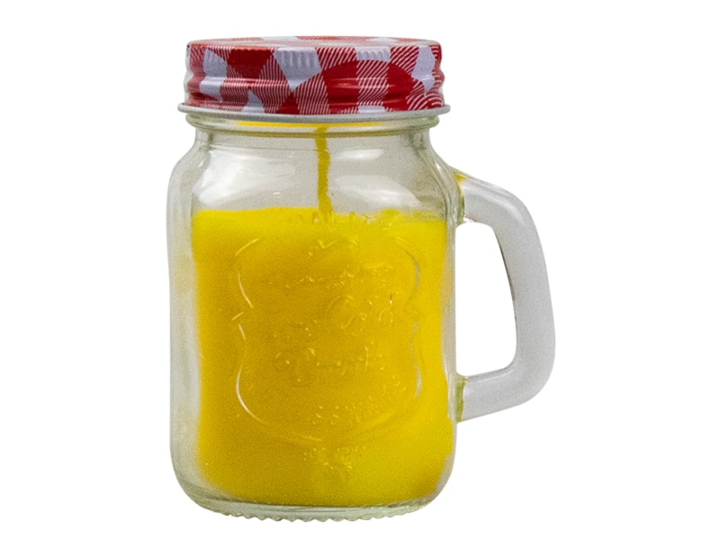 Wholesale Mini Gingham Citronella mason jar candle