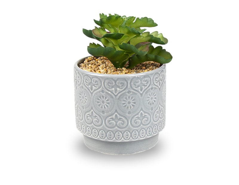 Wholesale Artificial Plant in Dolomite Textured Pot