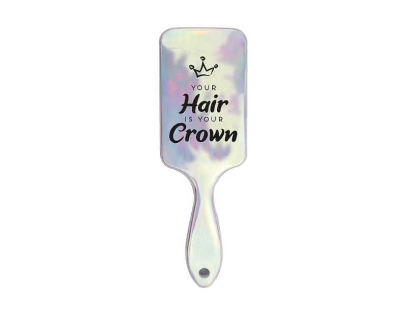 Wholesale Printed Iridescent Paddle Hair Brushes