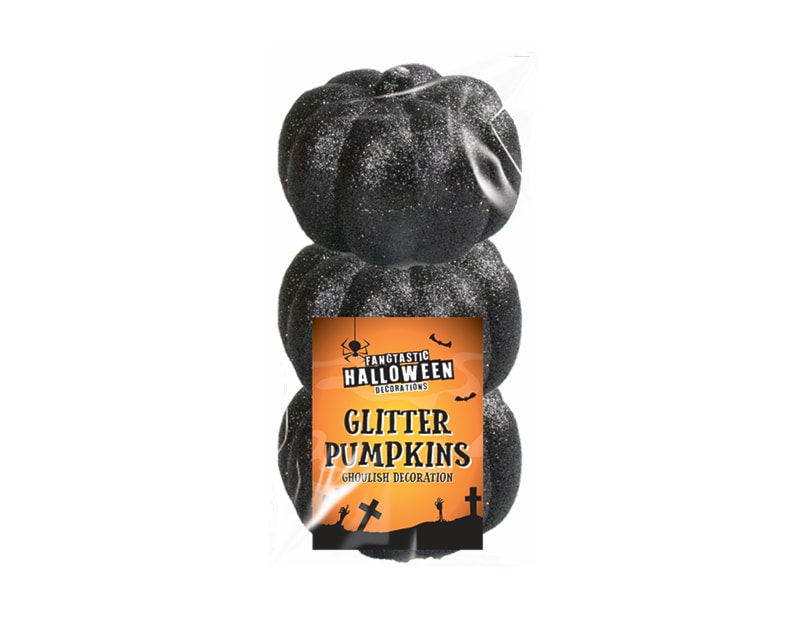 Wholesale Foam Glitter Pumpkins 3 Pack