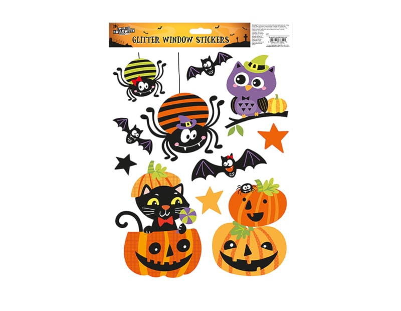 Wholesale Halloween Glitter Window Stickers