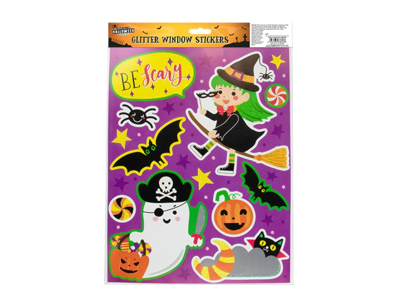 Wholesale Halloween Colourful Glitter Window Stickers | Gem Import Ltd