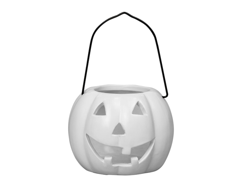 Wholesale Halloween Pumpkin Tealight Holder with Handle