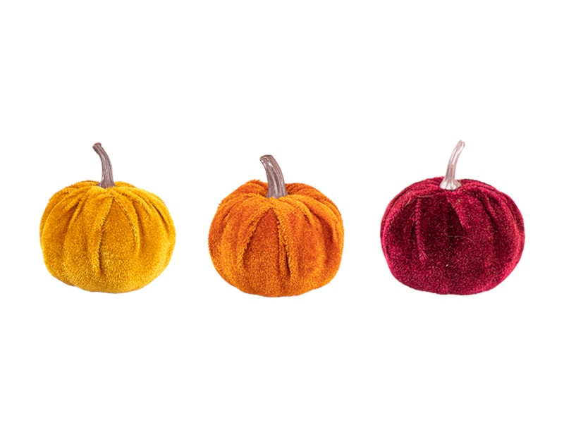 Wholesale Halloween Mini Velvet Pumpkin Decorations