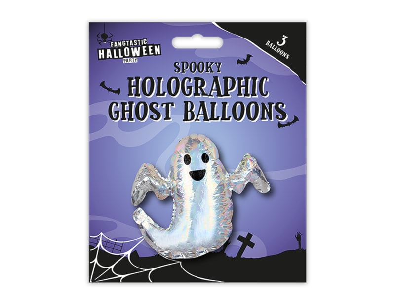 Wholesale Spooky Holographic Balloons 3pk