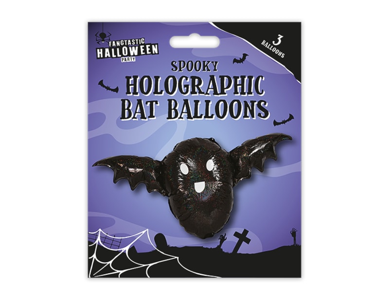 Wholesale Spooky Holographic Balloons 3pk